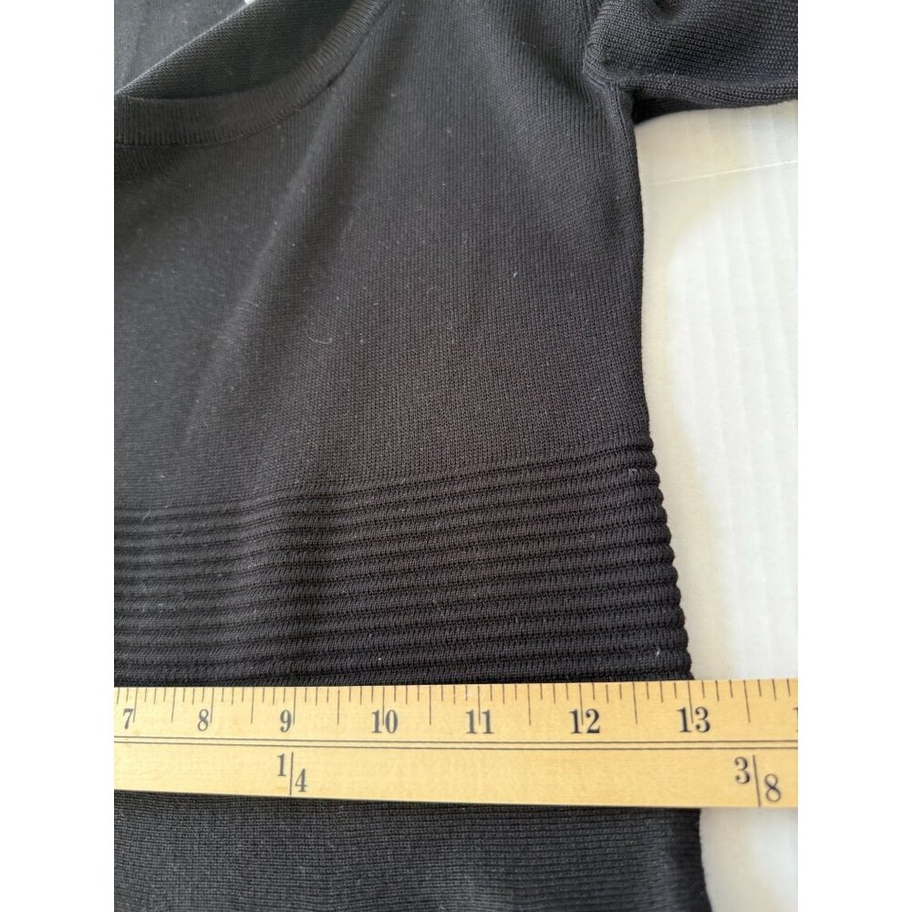Xhilaration Black Fit & Flare Geometric Tribal Border Knit Dress M Office Career - Picture 8 of 10